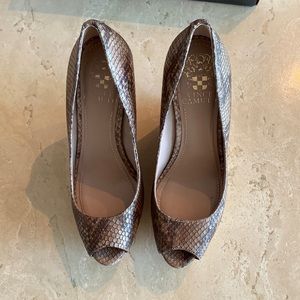 Vince Camuto Wedges. Snake Skin Leather. Comes with box. Worn Twice.
